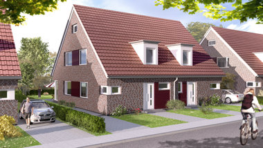Visualisierung Doppelhaus Lübeck - Variante -- Architekt Kriese